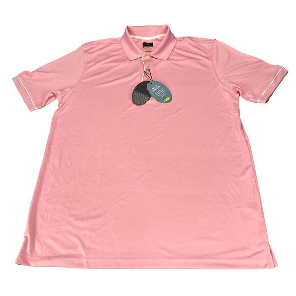 Greg Norman Polo Shirt Men's Large Pink Protek Micro Luxe Solid PlayDry Slit - Picture 14 of 16